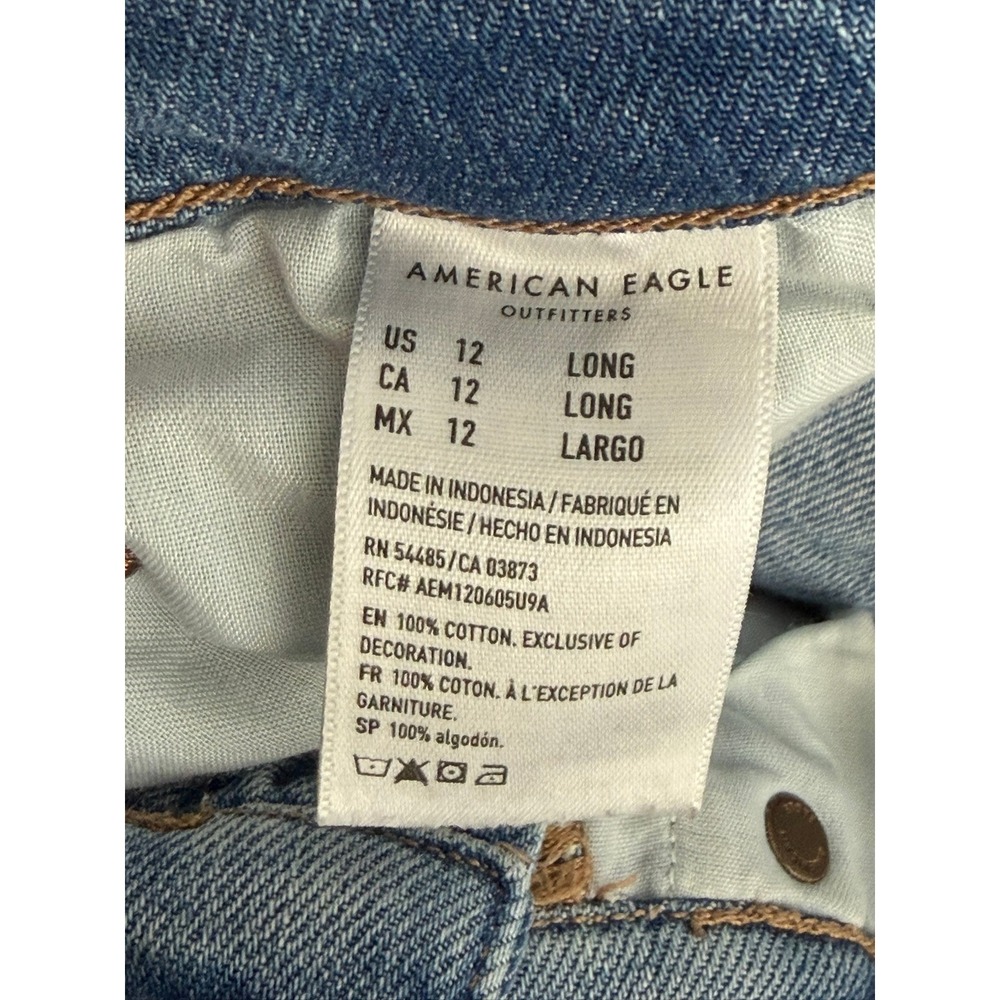 American Eagle Baggy Jean Womens 12 LONG - Picture 4 of 4